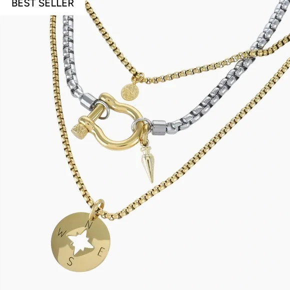 Artizan Joyería Herradura Two-Tone Layered Necklace — Gold & Silver - Picture 5 of 11